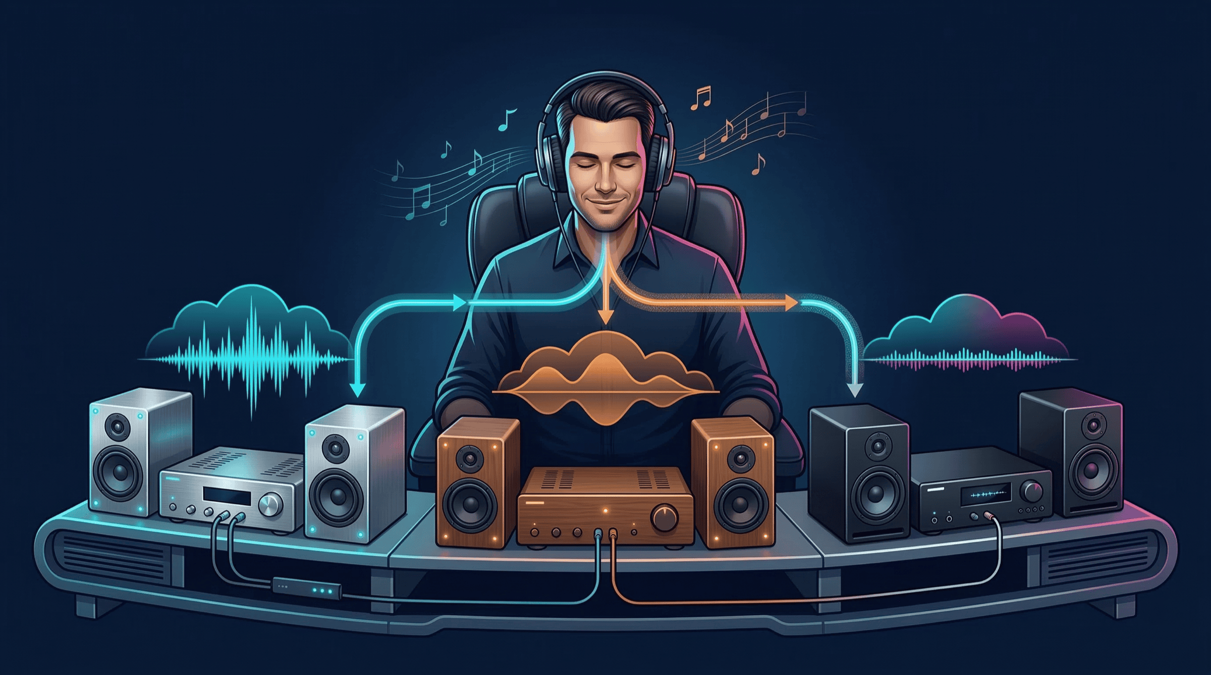 성향이 다른 시스템을 비교 청음하는 환경