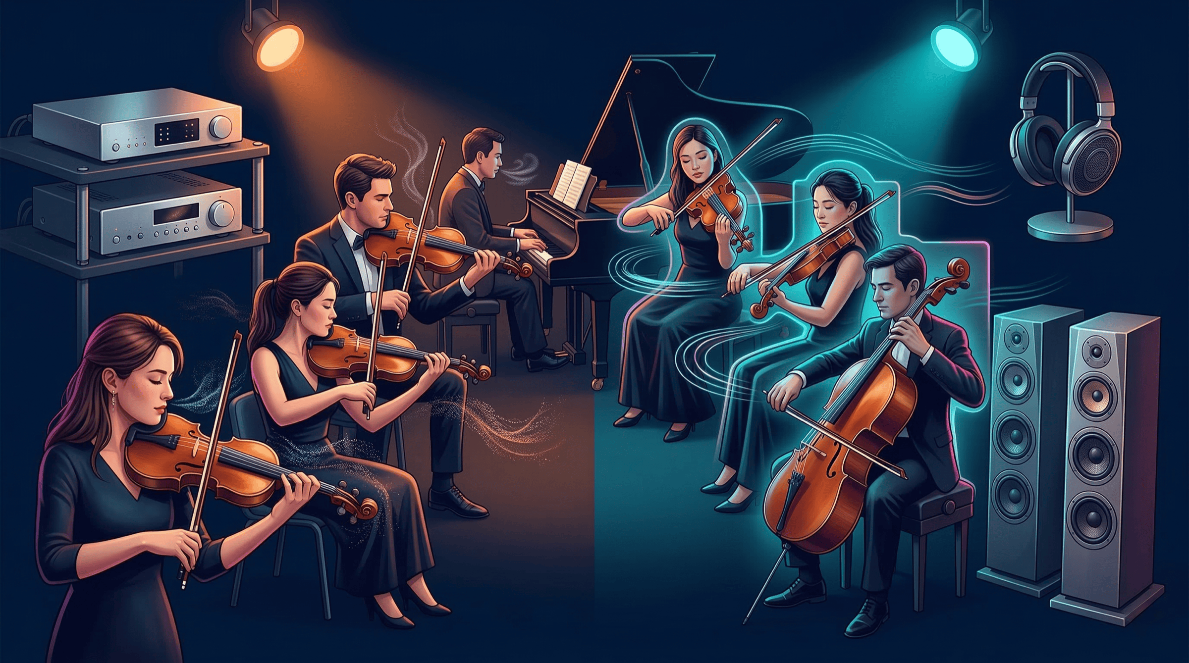 해상도와 분리도의 구조를 보여주는 오디오 신호 흐름